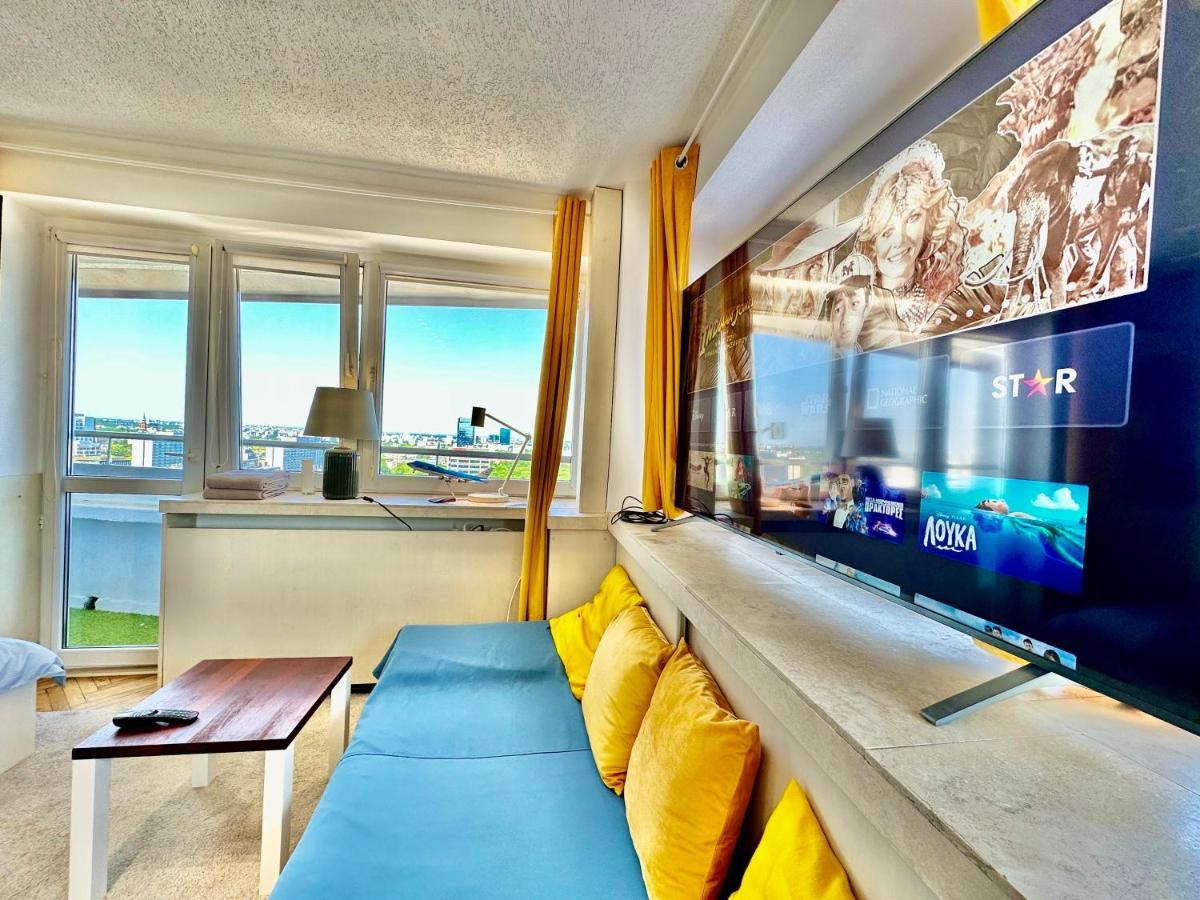 Ferienwohnung Sun Clima/Ac Metro X2 Fast Wifi 500 Mbs 70'Tv Netflix Appletv Hbo Warschau Exterior foto